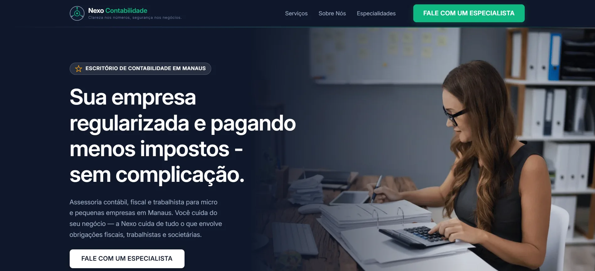 Site institucional entregue pela Acro Digital — Contabilidade