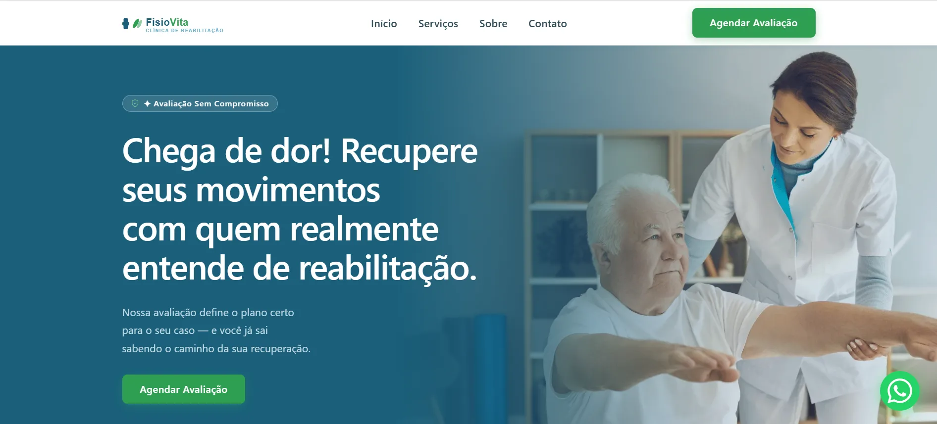 Site institucional entregue pela Acro Digital — Fisioterapia